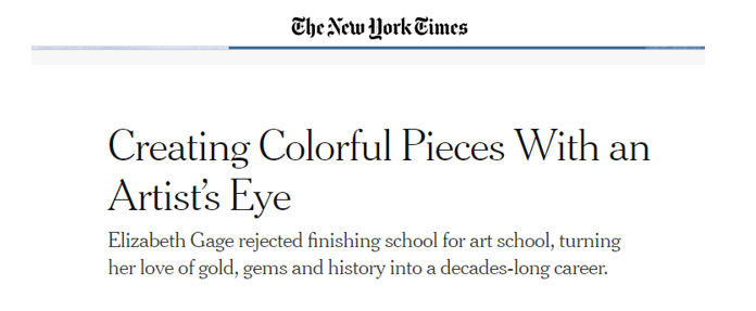 New York Times Feature: Creating Colourful Pieces With an Artist’s Eye