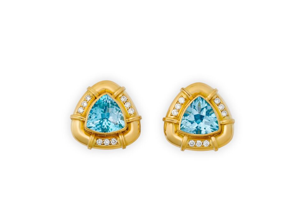 Sky Blue Topaz and Diamond Earrings