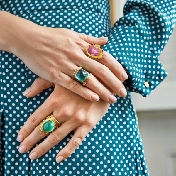 Rubellite Cameo Ring