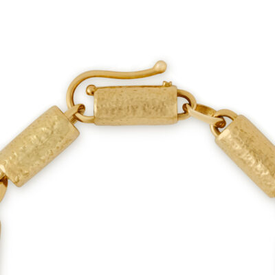 Planished Gold Large Tube Bracelet