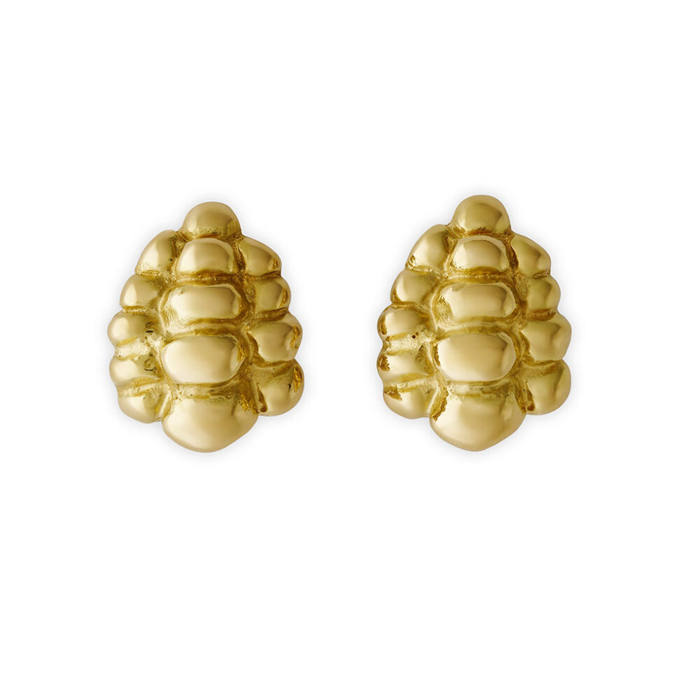 Bee-hive Inspired Gold Earrings