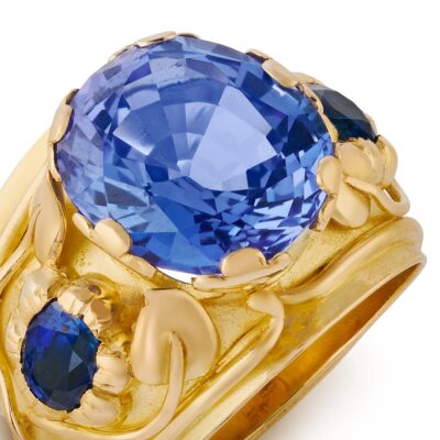 Tanzanite and Sapphire Ring