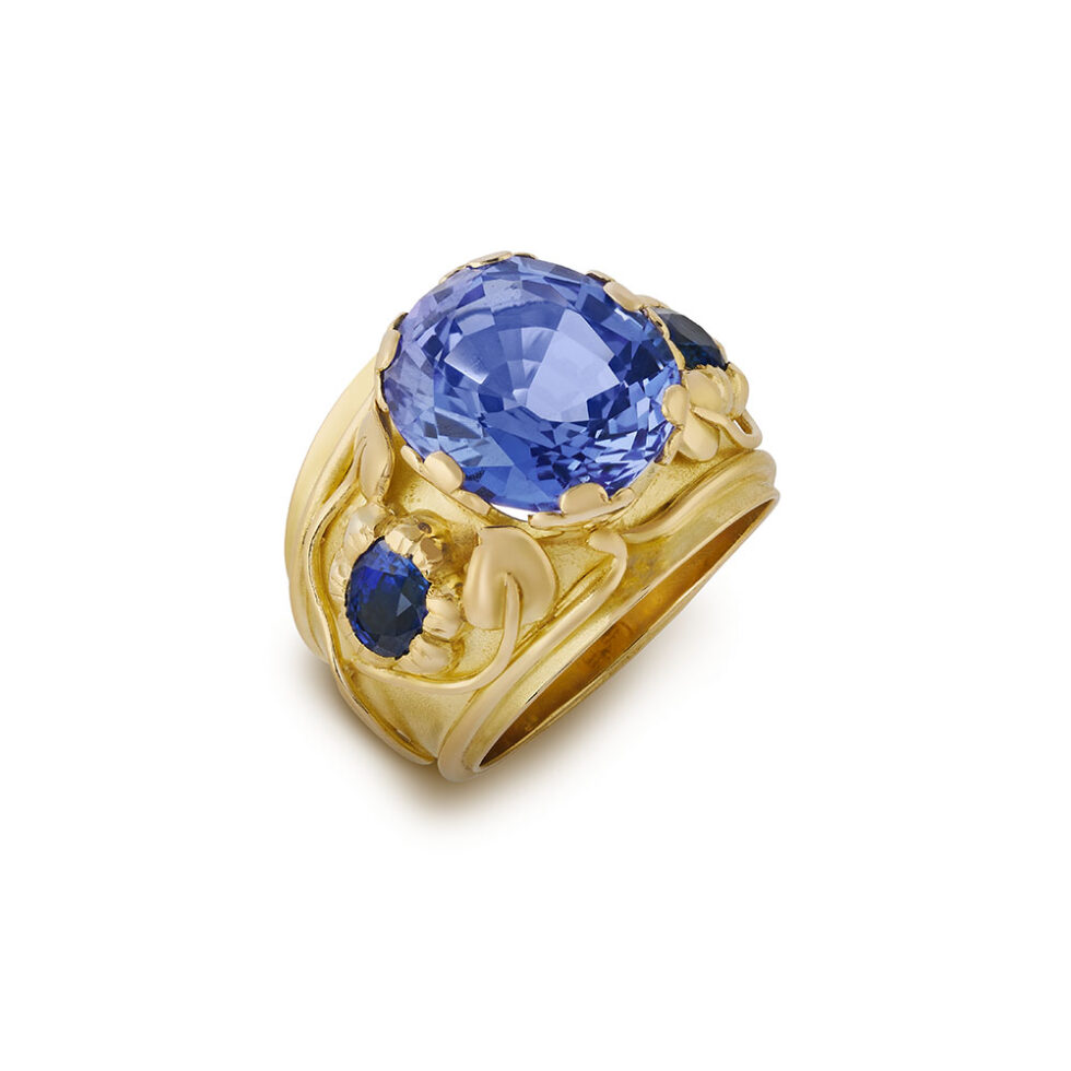 Tanzanite and Sapphire Ring