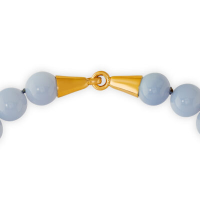 Chalcedony Necklace with Gold Rondelles