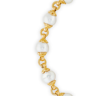 South Sea Pearl and Molten Gold Necklace