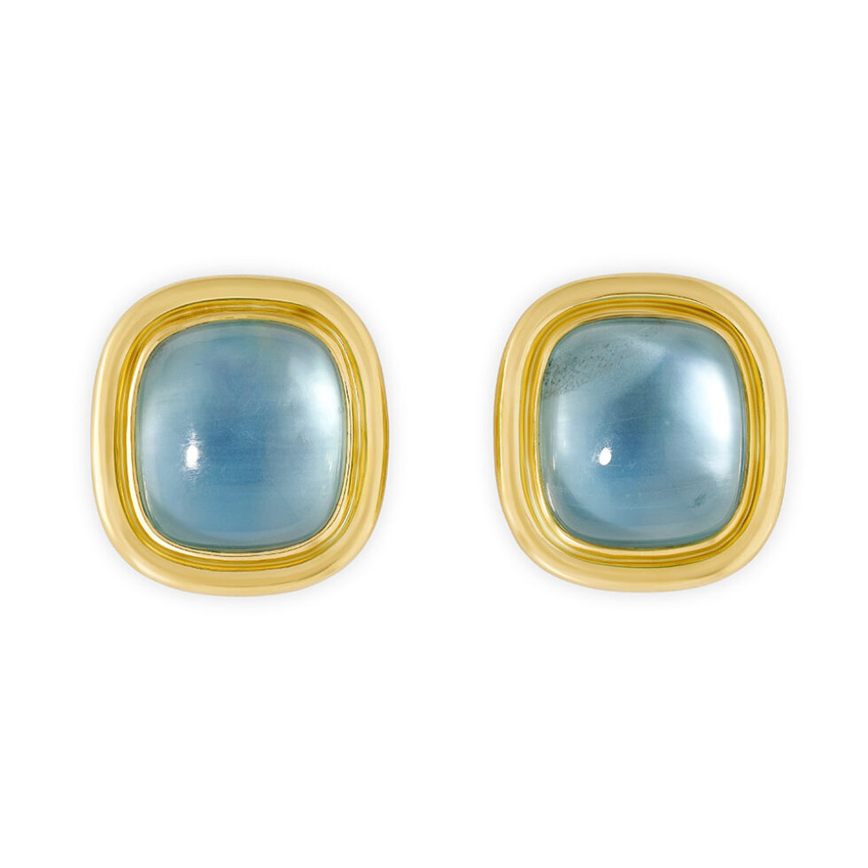 Aquamarine Cabochon Earrings