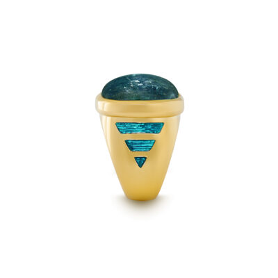 Blue Tourmaline and Enamel Ring