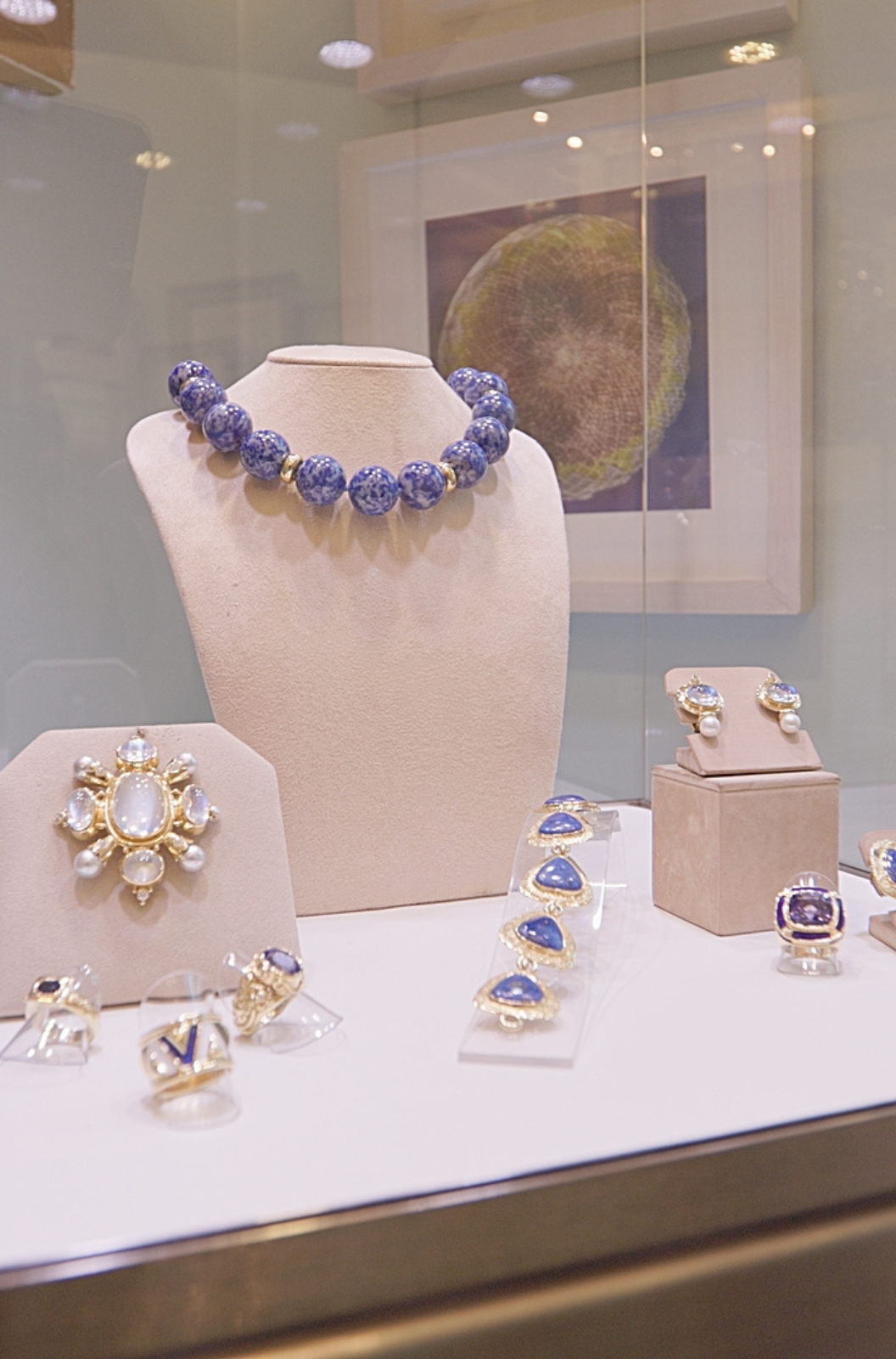 Jewellery display in showroom window
